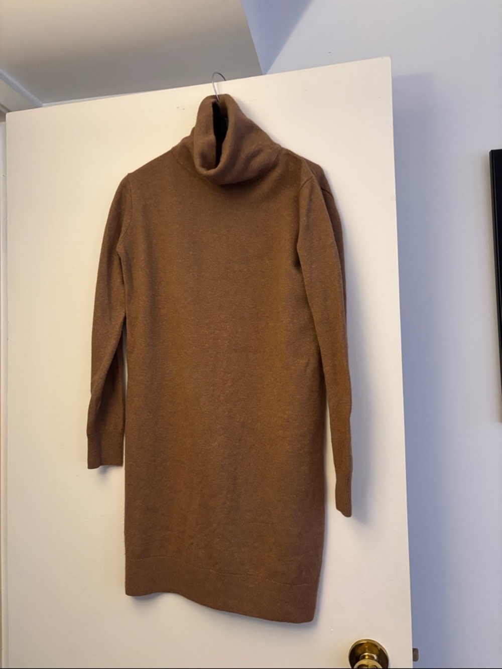 Babaton Brown Turtleneck Sweater Dress